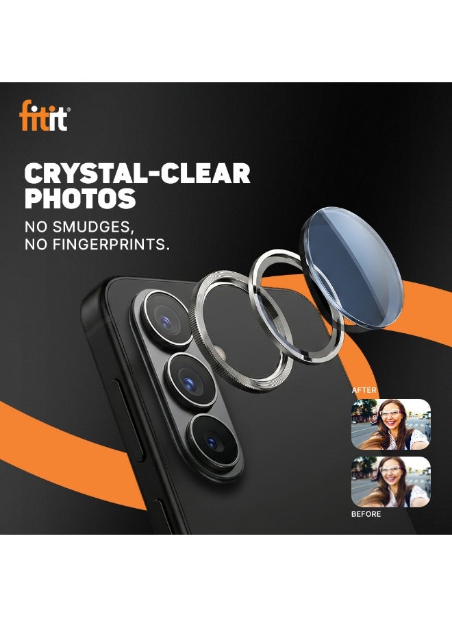 FITIT حامي عدسة الكاميرا Fitit لهاتف سامسونج S26 بلس - زجاج مقسى 9H مع حلقة ألمنيوم، مضاد للبصمات، سهل التركيب - fitit - Image 4