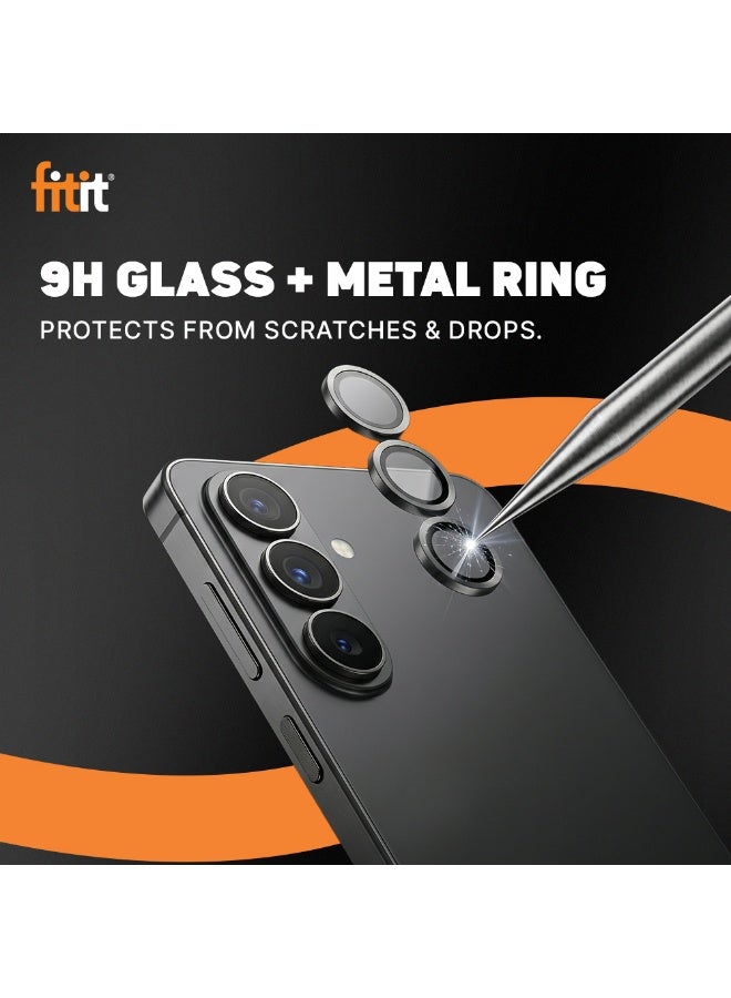 FITIT حامي عدسة الكاميرا Fitit لهاتف سامسونج S26 بلس - زجاج مقسى 9H مع حلقة ألمنيوم، مضاد للبصمات، سهل التركيب - fitit - Image 3