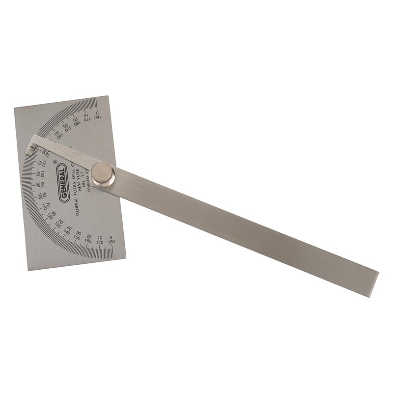 General Tools General Tools Angle Protractor 17 Stainless Steel Square Head Measuring Tool for Carpenters Woodworking Hobbyists