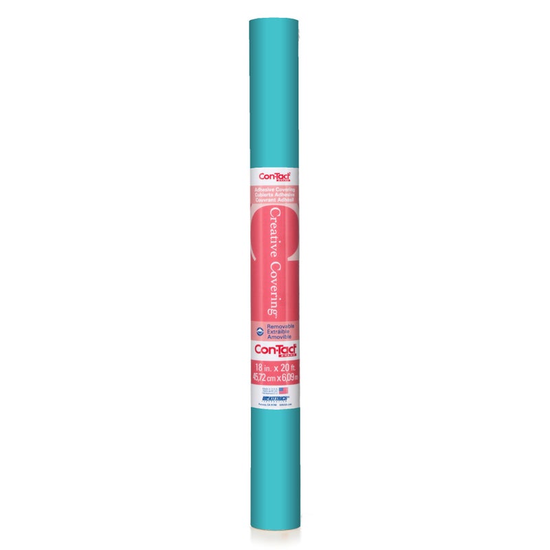 ConTact Brand Creative Covering SelfAdhesive Shelf Liner MultiPurpose Vinyl Roll Easy to Use and Apply 18 x 9 Teal