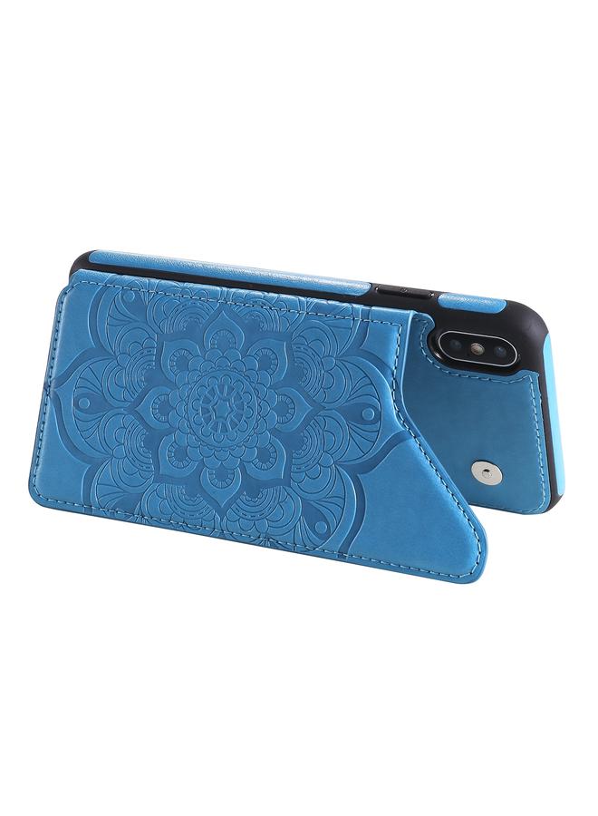 اس-توب جراب لهاتف iPhone XS Max بنقشة زهور، جراب واقٍ مقاوم للصدمات مع حامل وفتحات للبطاقات وإطار للصور - Image 5