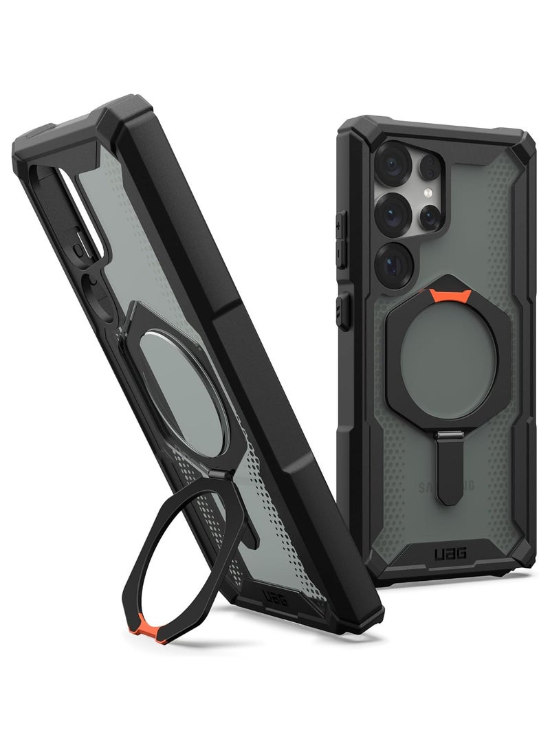 Urban Armor Gear UAG Plasma XTE MagSafe for Samsung Galaxy S25 ULTRA Case Cover [20 Feet Drop tested] with Kickstand - Black | Orange  - Image 1