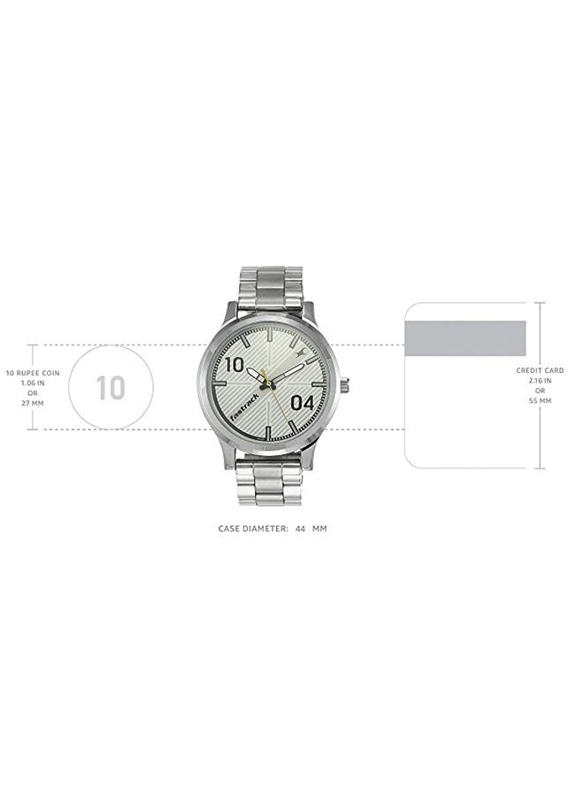 fastrack Men FUNDAMENTALS BROWN DIAL STAINLESS STEEL STRAP WATCH - Image 4
