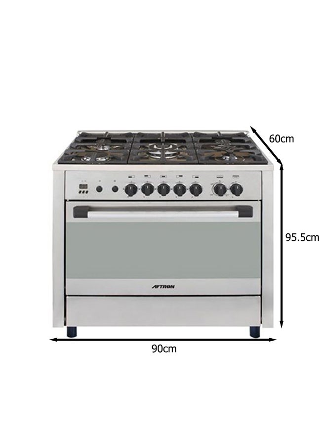 أفترون موقد طبخ يعمل بالغاز بعدد 6 عيون AFGR9060FESD فضي - Image 2