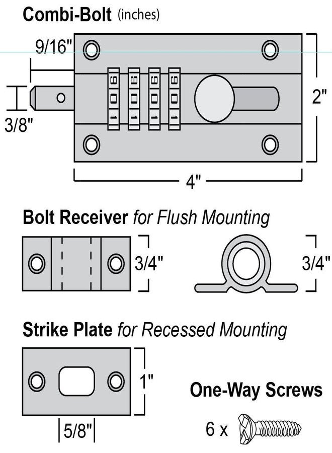 bosig® Combination Bolt Combi Bolt Latch Keyless Combination Bolt 4 Digit Pin Dial Slide Bolt for Sheds Gates Cupboards Fences - Image 3