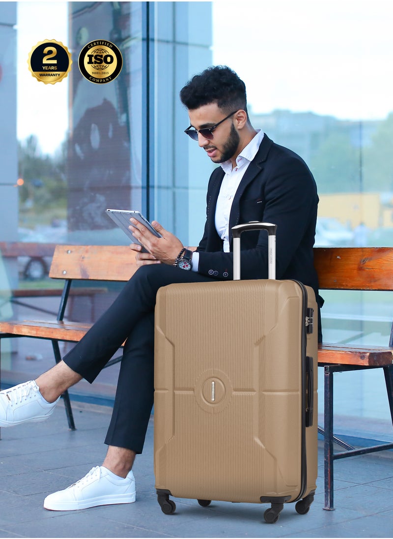 PARAJOHN Sparkle Cabin Size ABS Hardside Spinner Luggage Trolley 20 Inch Champagne  - Image 5