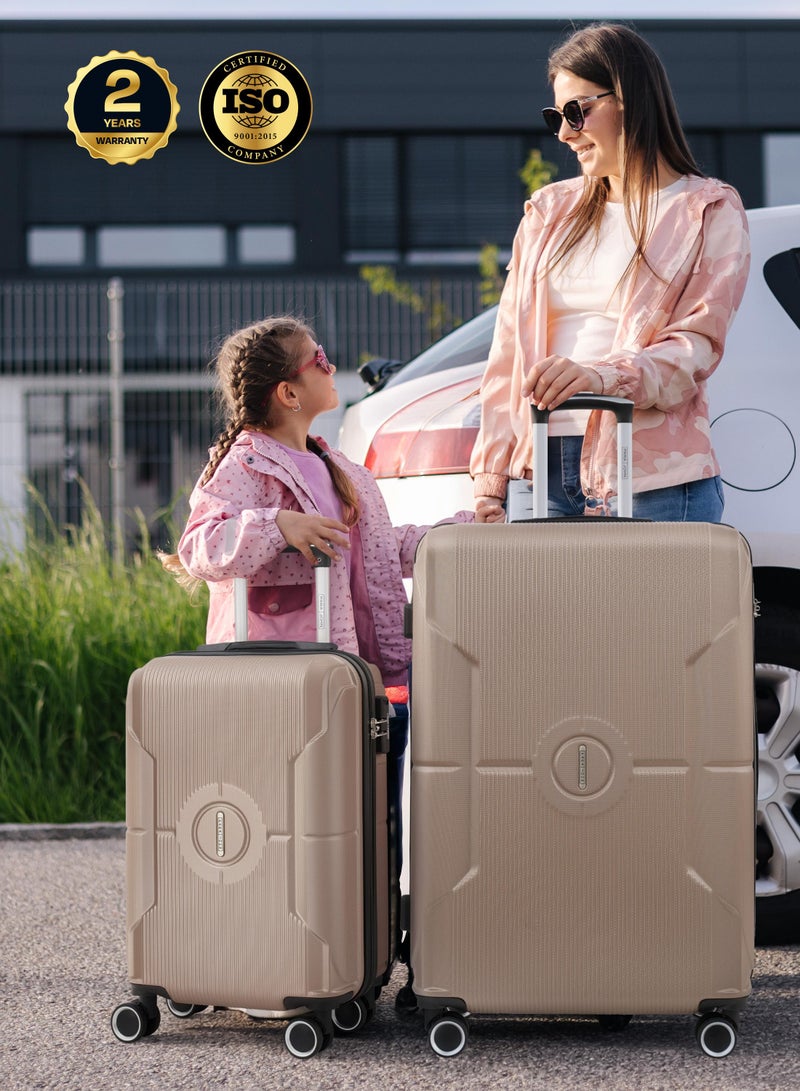 بارا جون حقيبة سفر بعجلات مقاس  بوصة خفيفة الوزن صلبة  بعجلات دوارة تحمل  كجم بلون شامبين - Image 5