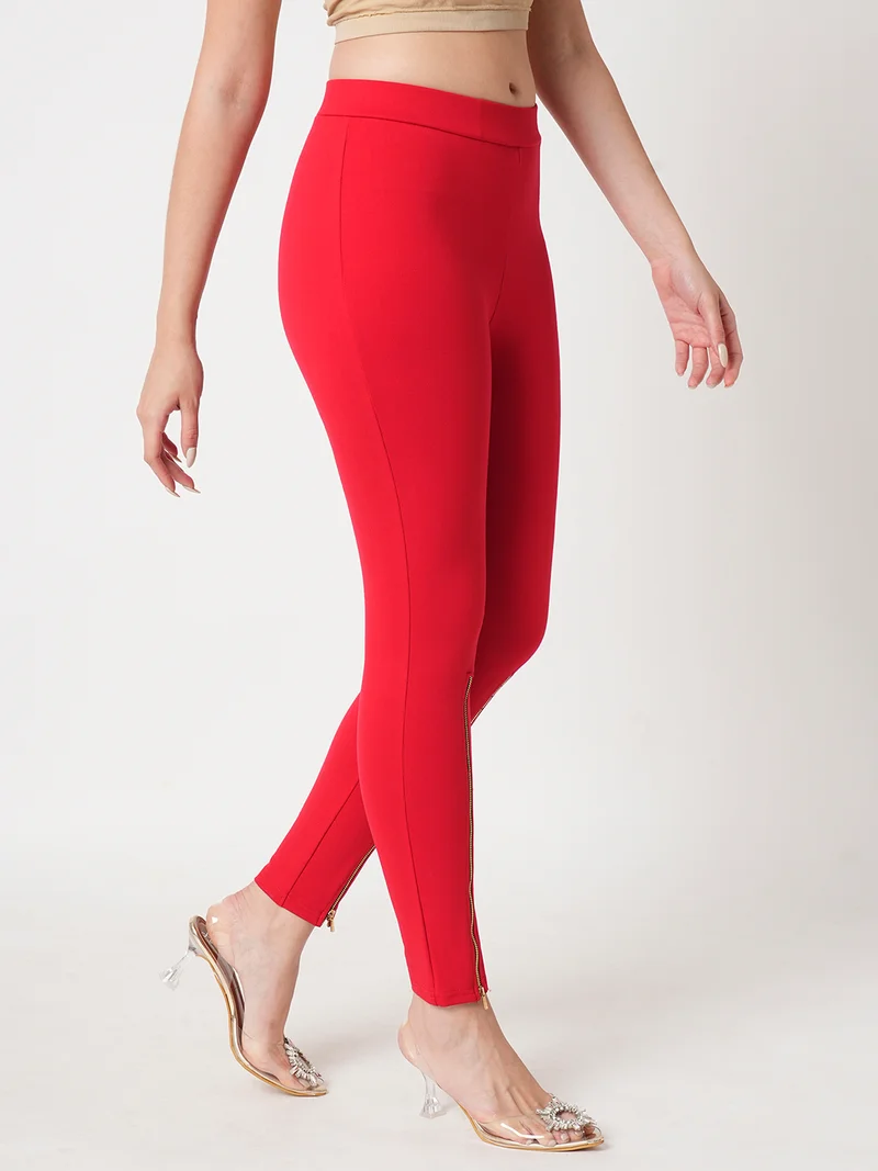 globus Women Stretchable Skinny Fit Ankle Length Treggings