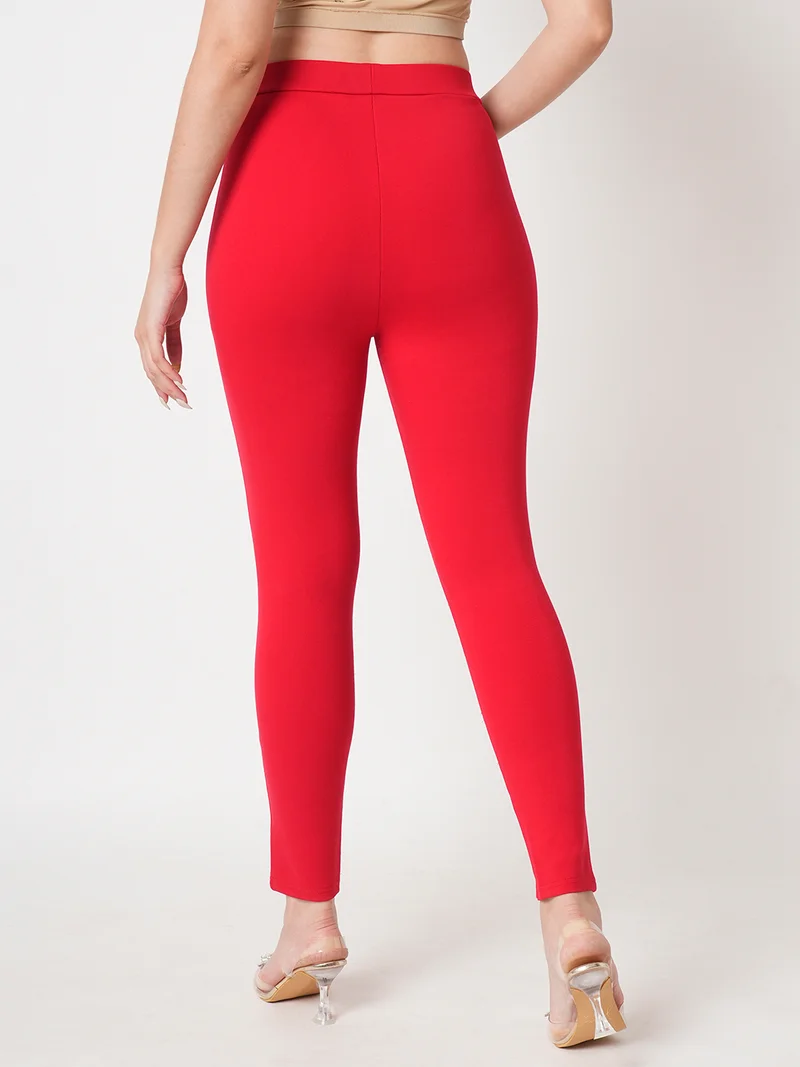 globus Women Stretchable Skinny Fit Ankle Length Treggings