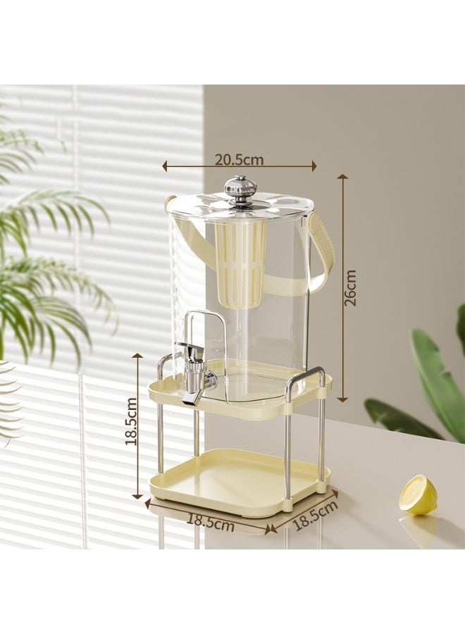 هومستر موزع المشروبات البلاستيكية 5L مع فلتر - جرة المشروبات المضادة للتسرب للثلاجة والشاي المثلج على سطح المقابل والليموناد ، ويشمل رف الخدمة - Image 2