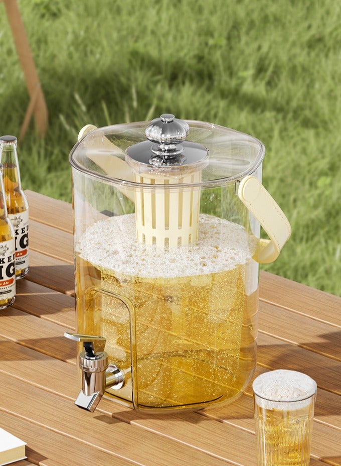 هومستر موزع المشروبات البلاستيكية 5L مع فلتر - جرة المشروبات المضادة للتسرب للثلاجة والشاي المثلج على سطح المقابل والليموناد ، ويشمل رف الخدمة - Image 4