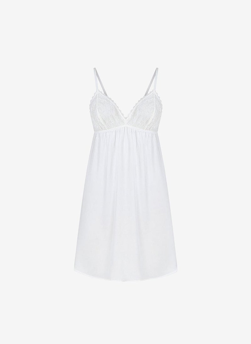 Penti Women Bridal Charming Sleeveless White Night Dress - Image 4