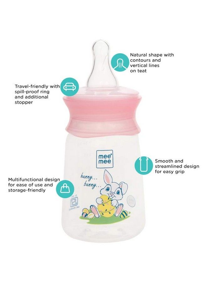 mee mee Premium Baby Feeding Bottle (130 Ml Pink) - Image 3