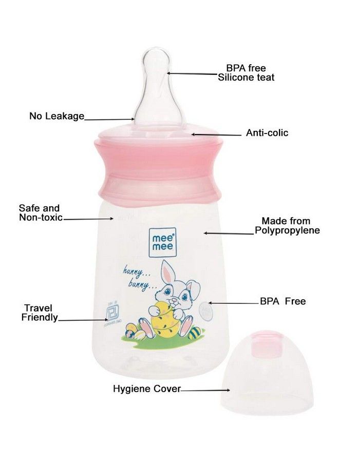 mee mee Premium Baby Feeding Bottle (130 Ml Pink) - Image 4