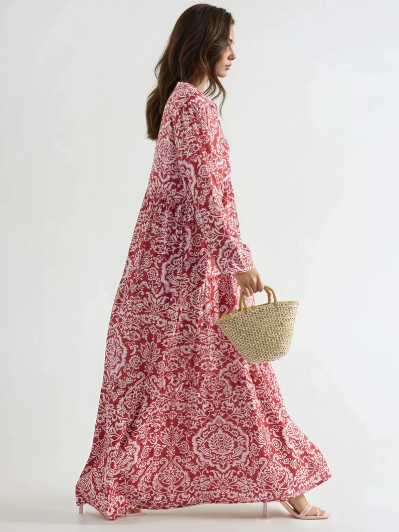 هيكاب Comfortable Patterned Maxi Dress