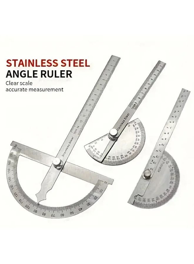 Adjustable Stainless Steel Angle Ruler 180 Degree Foldable Half Circle Design For Woodworking - Image 2
