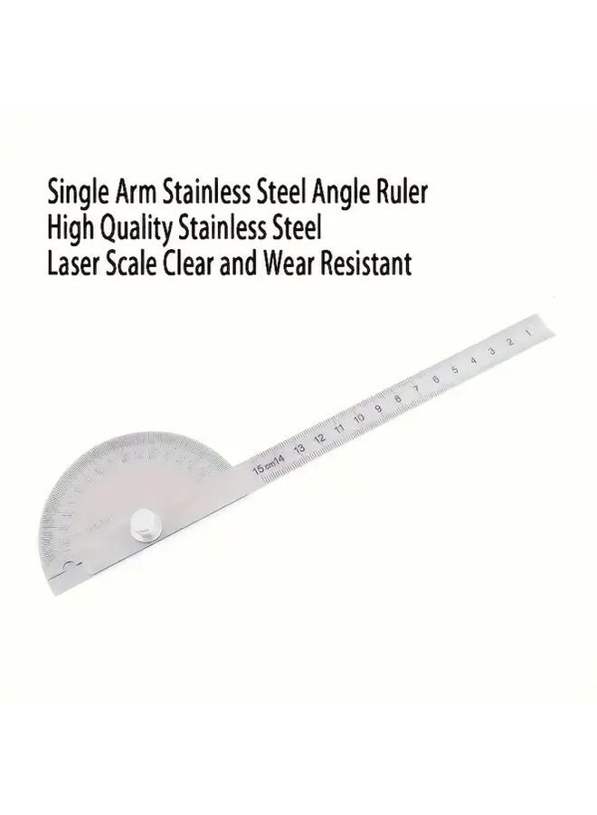 Adjustable Stainless Steel Angle Ruler 180 Degree Foldable Half Circle Design For Woodworking - Image 5