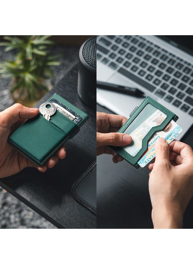 VULKIT Minimalist Wallet with ID Window & EDC Pocket Pop Up Card Holder RFID Blocking Slim Wallet Design for Airtag Cash Coins & Credit Cards - Image 2