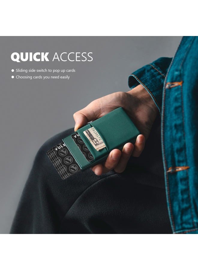 VULKIT Minimalist Wallet with ID Window & EDC Pocket Pop Up Card Holder RFID Blocking Slim Wallet Design for Airtag Cash Coins & Credit Cards - Image 3