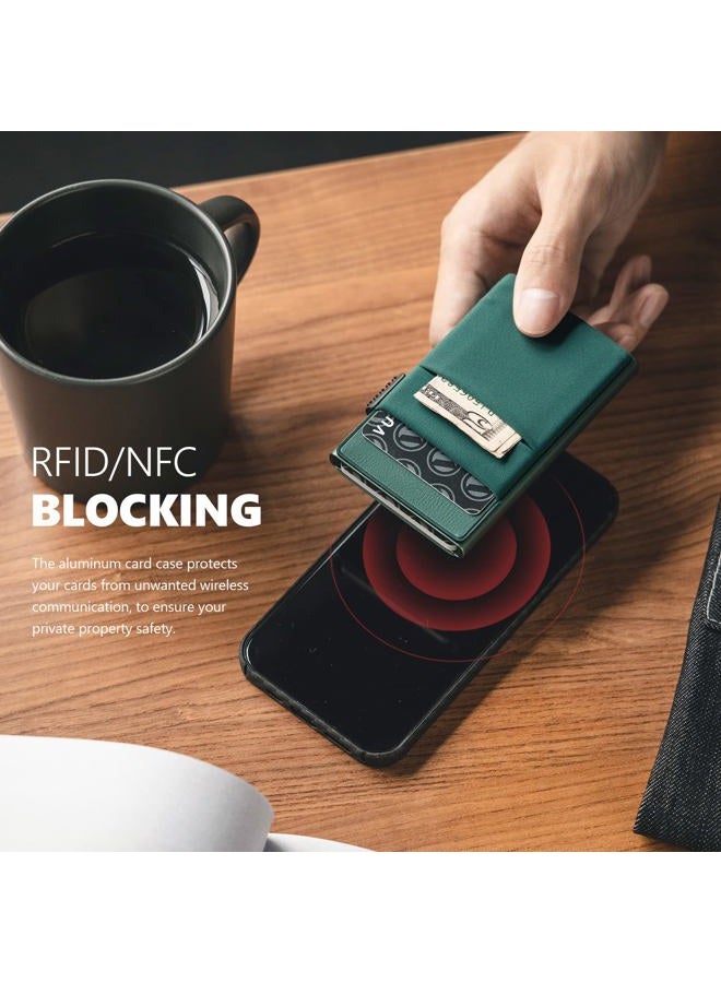 VULKIT Minimalist Wallet with ID Window & EDC Pocket Pop Up Card Holder RFID Blocking Slim Wallet Design for Airtag Cash Coins & Credit Cards - Image 5