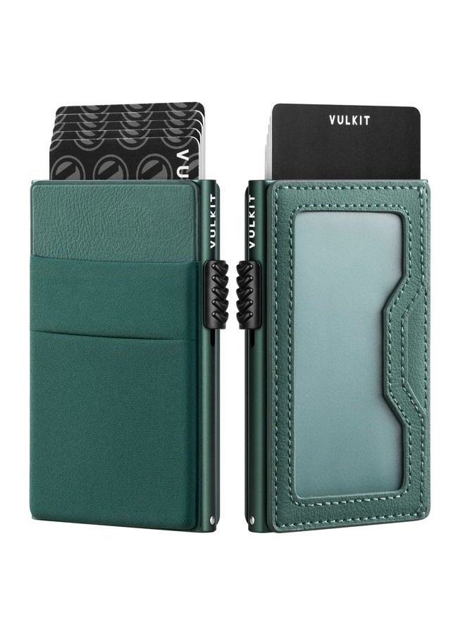 VULKIT Minimalist Wallet with ID Window & EDC Pocket Pop Up Card Holder RFID Blocking Slim Wallet Design for Airtag Cash Coins & Credit Cards - Image 1