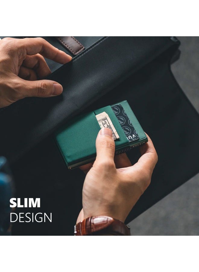 VULKIT Minimalist Wallet with ID Window & EDC Pocket Pop Up Card Holder RFID Blocking Slim Wallet Design for Airtag Cash Coins & Credit Cards - Image 4
