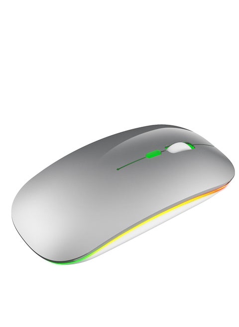 2.4G 600mAh true M-40, colorful luminous wireless mouse, silent ultra-thin wireless mouse White, universal for laptop desktop computers