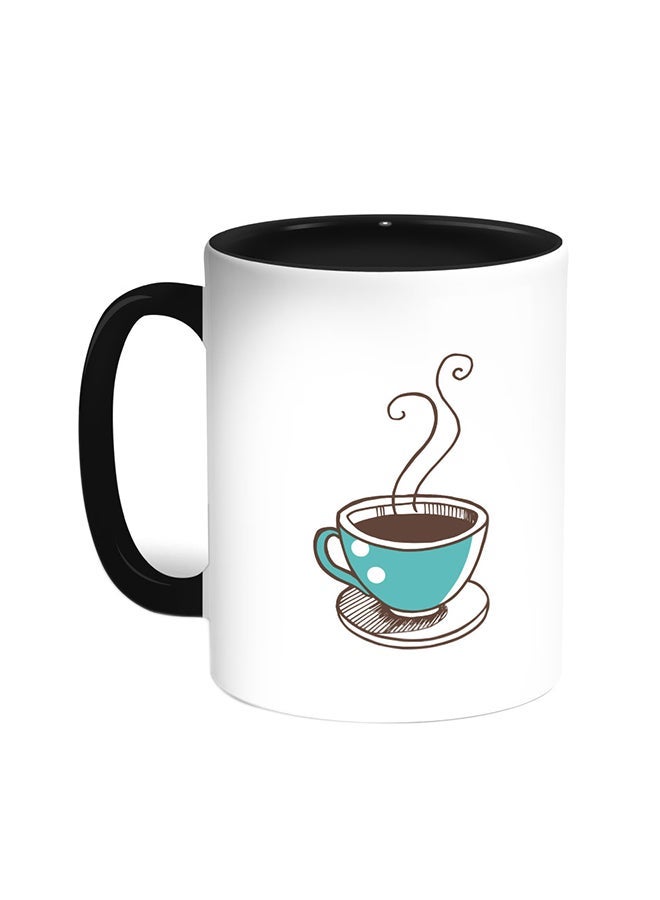 A Cup Of Coffee Printed Coffee Mug Black/White 11ounce
