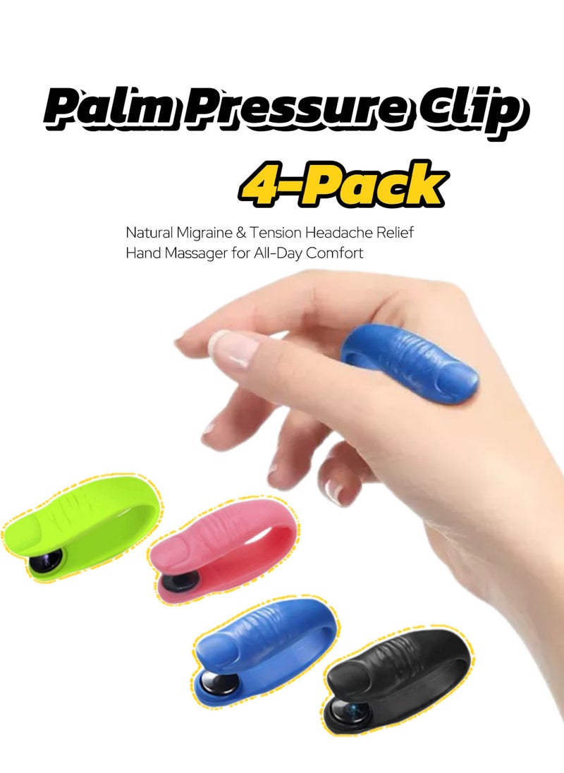 Generic - 4-Pack Palm Pressure Clip - Natural Migraine & Tension Headache Relief Hand Massager for All-Day Comfort - Image 1