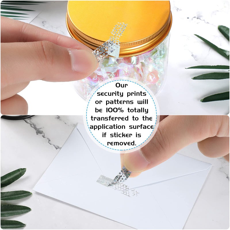 Marspark 500 Pieces Silver Security Tamper Evident Seals Stickers Void Original Genuine Authentic Hologram Labels Tamper Proof Evident Stickers Sequential Serial Numbering, 0.24 x 1 Inch - Image 4