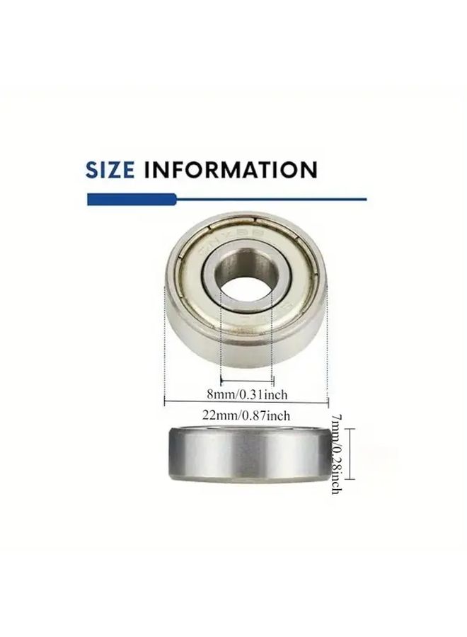 10pcs 608ZZ Ball Bearings 8x22x7mm Carbon Steel Heavy Duty Smooth Rotation - Image 5