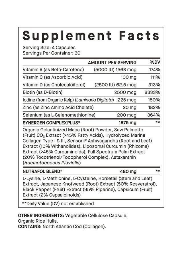 NUTRAFOL - Nutrafol Women’s Balance Menopause Hair Growth Supplement for Visibly Thicker Hair and Scalp Coverage  Supplement 120 Capsules - Image 1