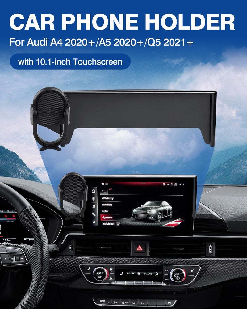 Autorder Custom Fit for Car Phone Holder Audi A4 A5 2020-2025/Q5 2021-2025 Accessories 360° Rotation Phone Mount 10.1" Screen Cell Phone Automobile Cradles Hands-Free Anti-Shake and Anti-Vibration - Image 2
