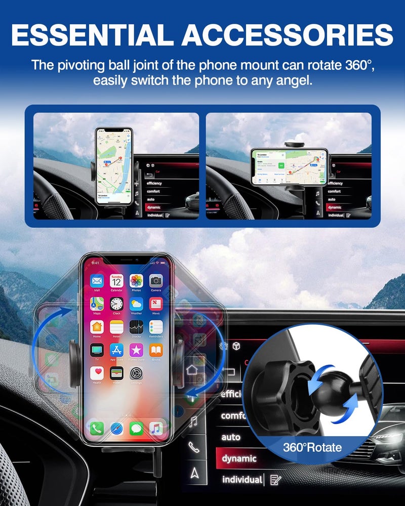 Autorder Custom Fit for Car Phone Holder Audi A4 A5 2020-2025/Q5 2021-2025 Accessories 360° Rotation Phone Mount 10.1" Screen Cell Phone Automobile Cradles Hands-Free Anti-Shake and Anti-Vibration - Image 4