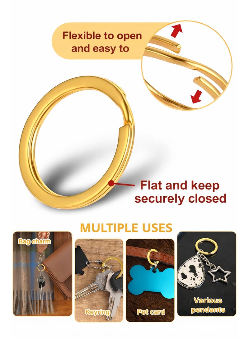 12PCS Gold Keychain Rings 25mm – Premium Metal Key Rings for Keychains, DIY Crafts, Bag Charms & Key Holders, Strong Durable Split Ring Set - Image 2