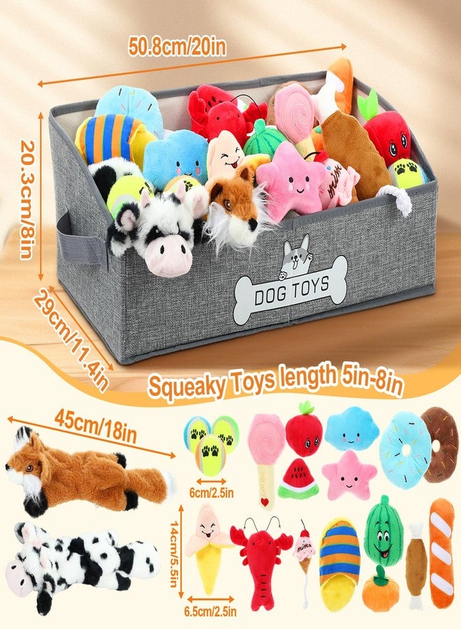 زوبيل مجموعة ألعاب الكلاب من زوبيل، ٢٠ قطعة، مع صندوق تخزين، ألعاب قطيفة تصدر صوتاً، كرة قطيفة تصدر صوتاً عند الضغط عليها بدون حشو، وكرات تنس، ألعاب تفاعلية للمضغ والجلب للجراء الصغيرة والمتوسطة، هدية لمحبي الجراء. - Image 2