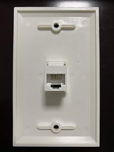 IBL-1 Port Cat6 Keystone Ethernet Female to Female Wall Plate White - Image 2