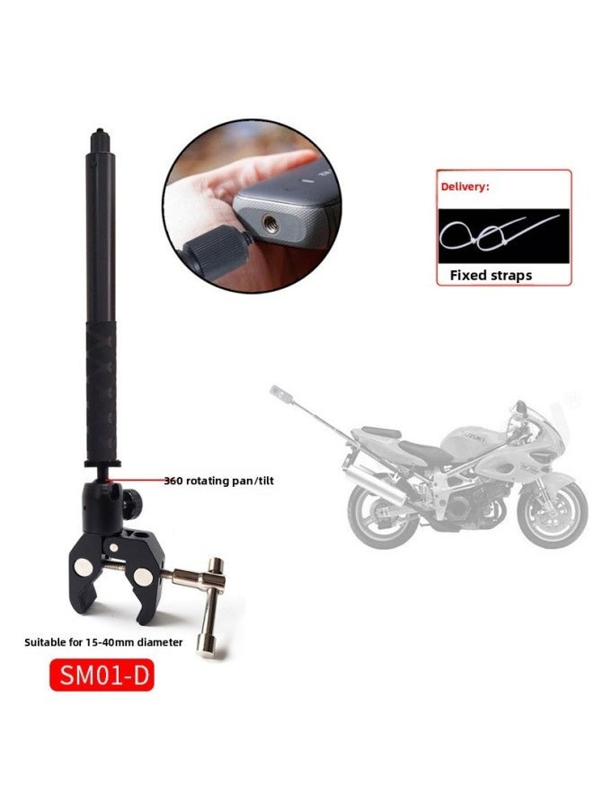 Motorcycle Bracket For Insta360one R X2 Panoramic Camera Invisible Selfie Stick Third Person Riding-Color:SM01-D - Image 1