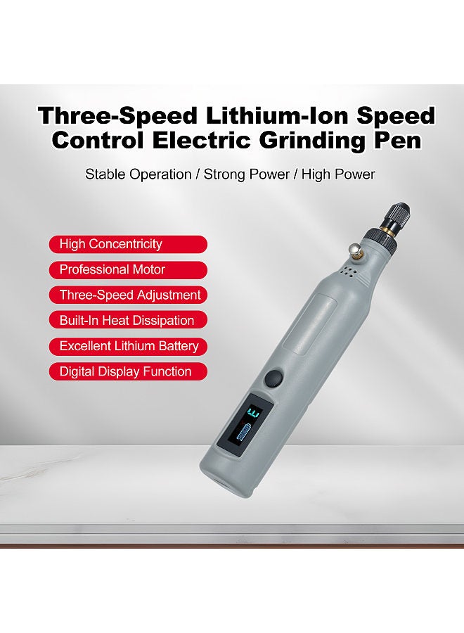 Mini Cordless Rotary Tool with With Digital Display Screen 3-Speed Grinder Kit with 43Pcs Accessories Type-C Charging Art Craft Tool for Grinding Cutting Engraving Drilling and Small DIY Crafts  - Image 2