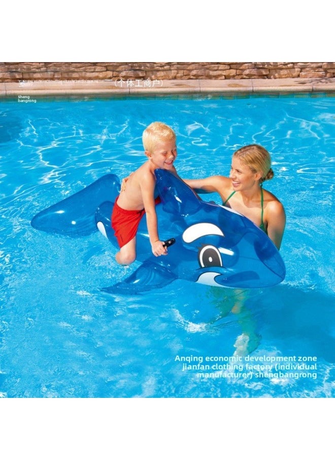 Generic - Shaped Swimming Ring Inflatable Mount Shark Children's Water Toy Adult Dolphin Black Whale Surfing Internet Red-Inflated Inner Diameter:Thickened Large Tk + Manual Pump - Comes With Water Spray Gun - Image 1