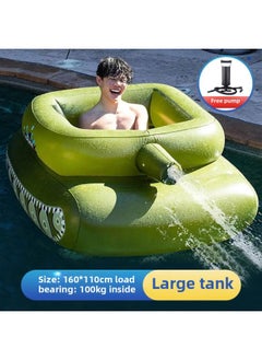 Shaped Swimming Ring Inflatable Mount Shark Children's Water Toy Adult Dolphin Black Whale Surfing Internet Red-Inflated Inner Diameter:Thickened Large Tk + Manual Pump - Comes With Water Spray Gun