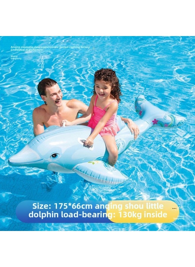 Generic - Shaped Swimming Ring Inflatable Mount Shark Children's Water Toy Adult Dolphin Black Whale Surfing Internet Red-Inflated Inner Diameter:Thickened Large Tk + Manual Pump - Comes With Water Spray Gun - Image 1
