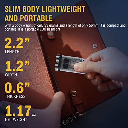 BORUIT V3 Mini Powerful Keychain Flashlights with Red UV Blue Light,High Lumens 900LM USB-C Rechargeable Small Pocket EDC LED Flash Light-12 Modes,IP65 Waterproof,Tail Magnet - Image 3