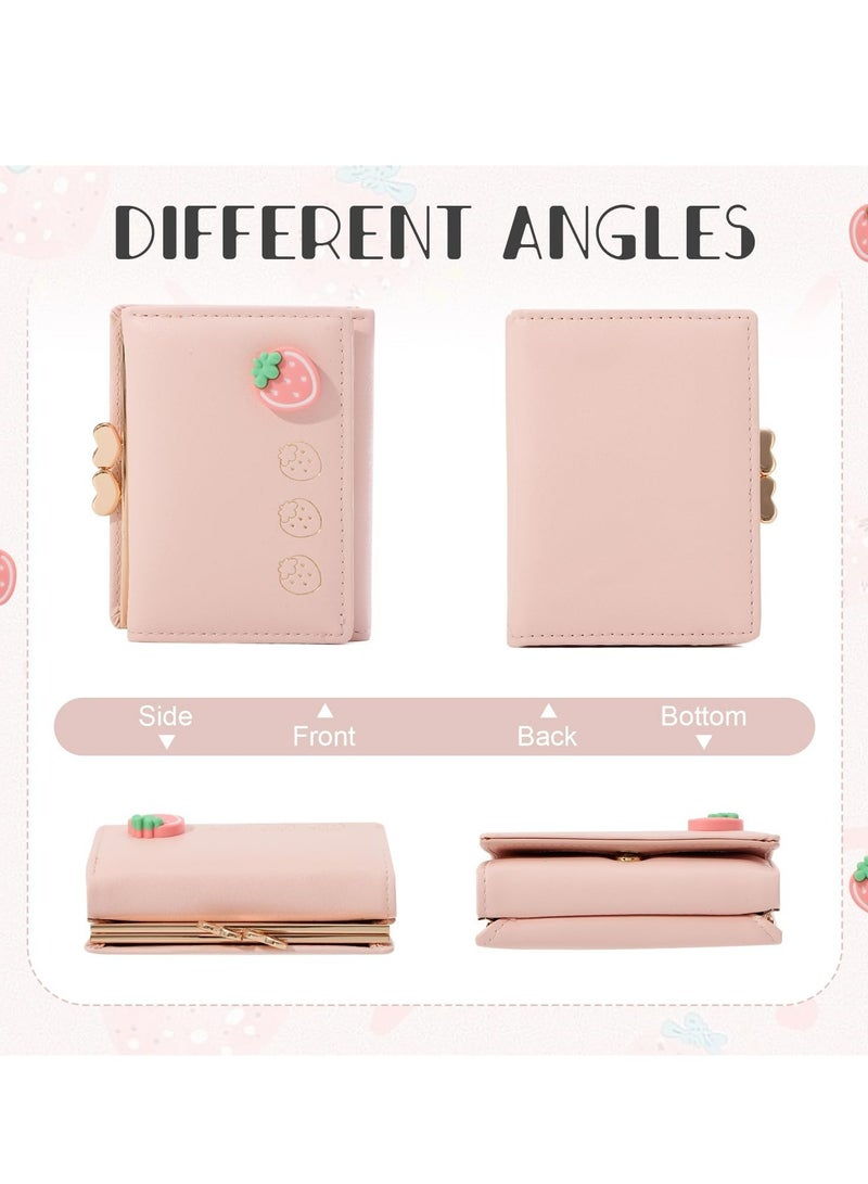 Oasisgalore Wallet Card Holder Small Bifold Purse Cute Small Leather Pocket Wallet Purse for Women Girls,Pink  - Image 4