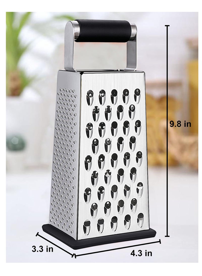 4-Sided Stainless Steel Cheese Grater & Vegetable Slicer - Versatile Kitchen Shredder for Effortless Food Prep  - Image 2