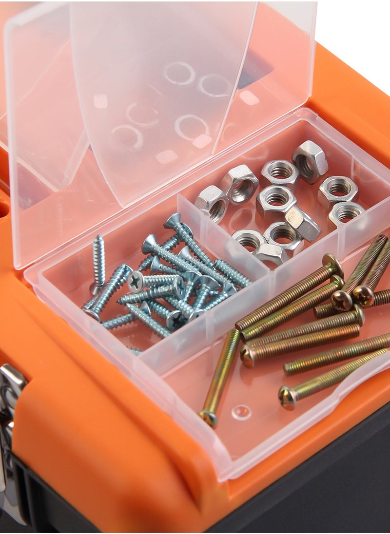 KSEIBI Plastic Tool Box Set/Steel Lock 3-PC Set, Plastic, Size 13-16.5-19", Big and Small Plastic Box with Handle, Tool Organizer Storage Box, for Workshops and Craft Rooms, Easy to Carry.  - Image 3