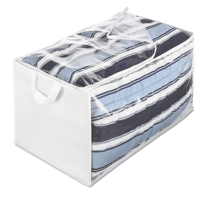 ZIPPERED JUMBO STORAGE BAG 29L X 175W X 155H WHITE CLEAR