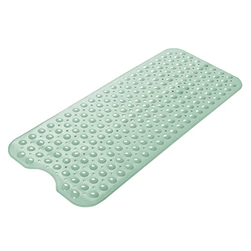 AmazerBath Shower Mat Non Slip 40 x 16 Inches Shower Stall Mats with Suction Cups and Drain Holes Non Slip Bath Mat for Tub for Elderly  Kids Mint Green