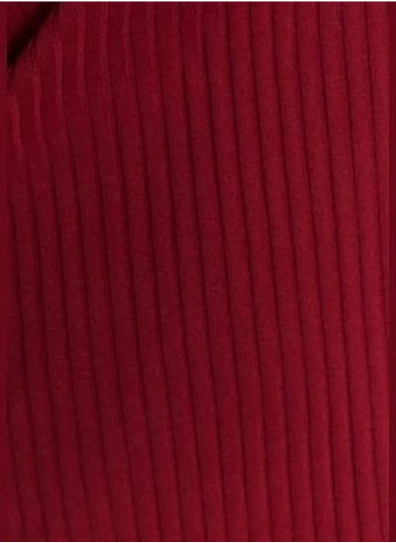 trendyol Burgundy Knitted Top and Bottom Set