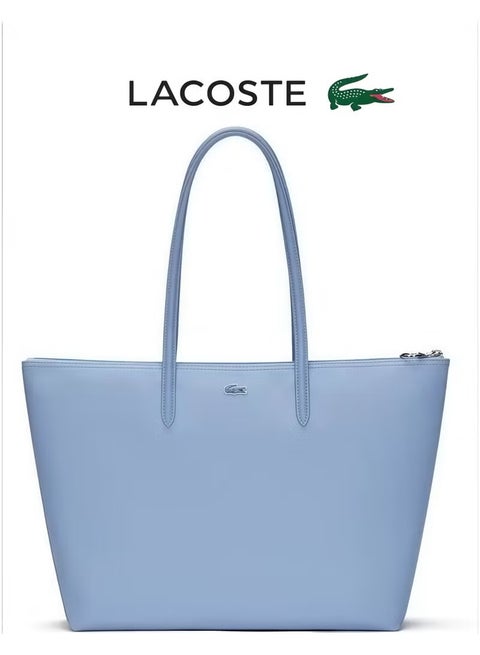 Women's Large 12.12 Concept Zip Tote Bag, Women's Handheld Shoulder Bag, Fashion Versatile Large Capacity Bag, Women's Shopper Tote Bag, 45cm * 30cm * 12cm-Soft-Blue